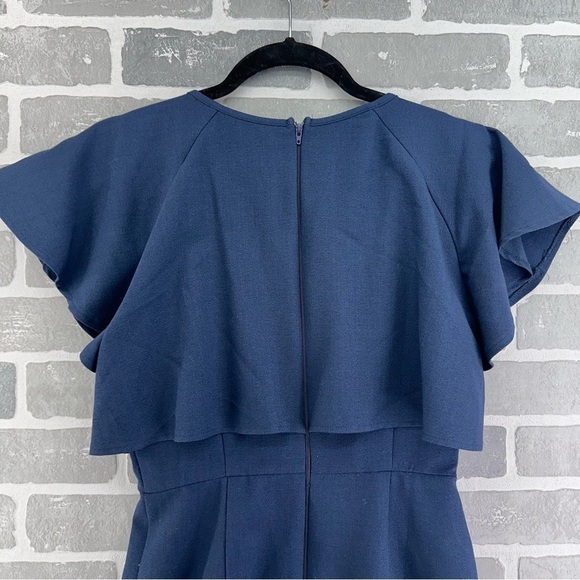 ASOS Double layer mini wiggle dress navy size 4 - Picture 7 of 8